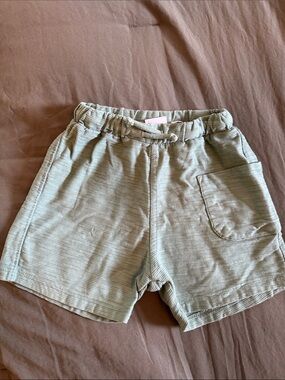 Zara Light Sage Green Kids Knit Pull-On Shorts